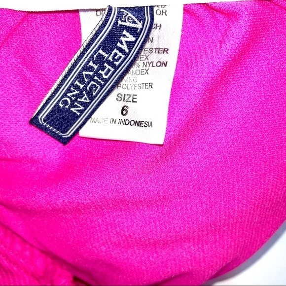 NWT Pink Crochet Two Piece Bikini Size 6 - Picture 3 of 6